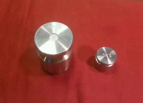 500 gram and 75 gram calibration weight set stainless