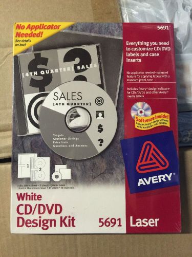 1 Pack of Avery 5691 Laser, White CD/DVD Design Kit Labels, New, Free Shipping