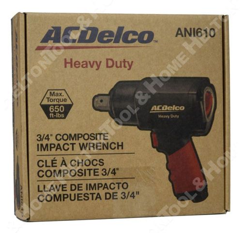 Ac delco ani610 heavy duty 3/4&#034; square drive composite air impact wrench gun new for sale