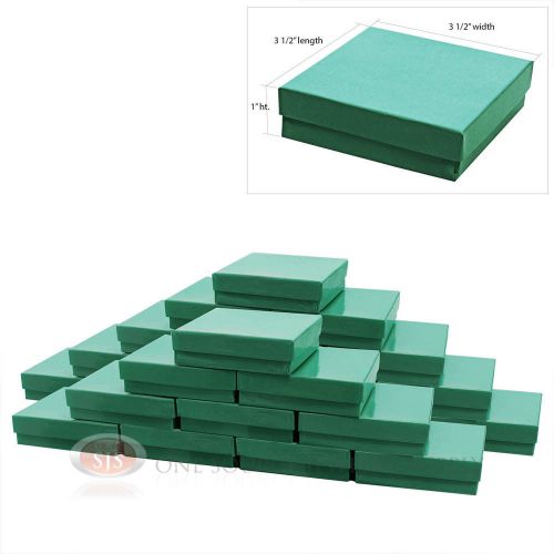 25 teal blue cotton filled jewelry gift boxes 3 1/2&#034; x 3 1/2&#034; bracelet charm box for sale
