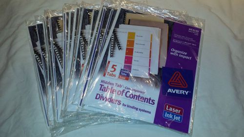 Avery - 5 tab color - Table of Content Dividers - HT2135 **15 Packs**