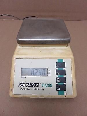 Acculab v-1200 digital scale 1200g capacity w/ power supply for sale