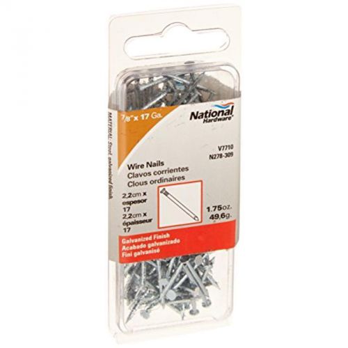 7/8&#034; X 17 Ga. Wire Nails&#034; Galvanized National Hardware Nails N278-309