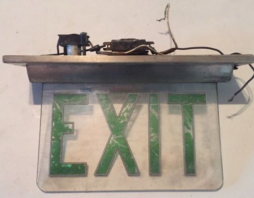 Vintage Electric Exit Sign Ceiling Mount Industrial Lighted Sign!