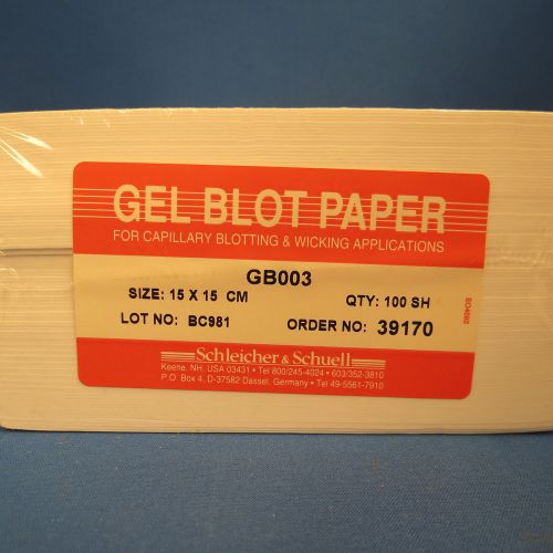 Pk/100 gel blot paper gb003 15 x 15 cm #39170 for sale