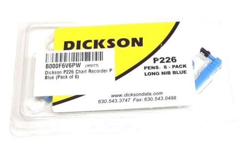 NEW DICKSON P226 PENS, 6-PACK LONG NIB BLUE