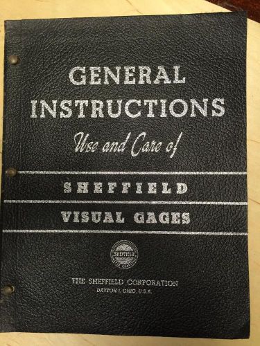 Original Operator Maintenance Manual for Sheffield Visual Gages 500 Series 1944