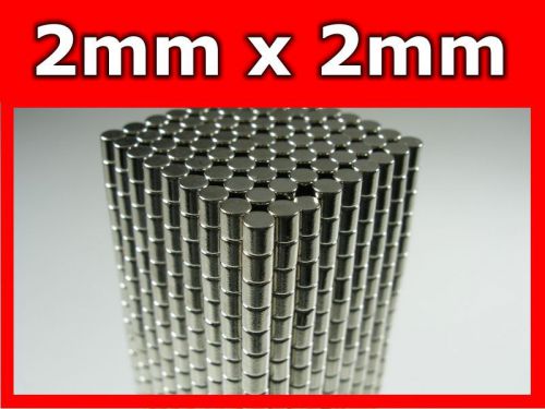 100 x disc rare earth neodymium magnets n50 2mm x 2mm for sale
