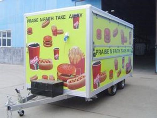 New 3.5m stainless steel concession stand trailer mobile kitchen shipped by sea for sale