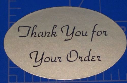 Thank You for Your Order - Gold oval labels. 1.25&#034; x 2&#034; (20 labels)