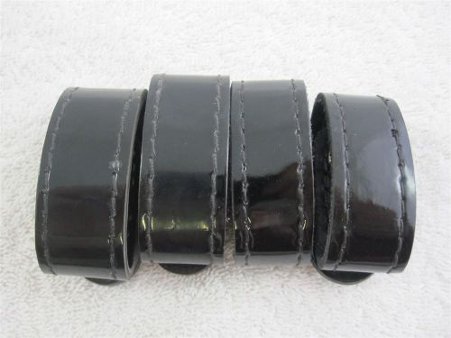 Lot of 4 Leather Safariland Belt 2 snaps Loops - 2 1/2&#034; Gloss Black