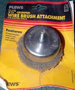 PLEWS 72-429 2 1/2 Crimped Wire Brush Attachment for electric drills