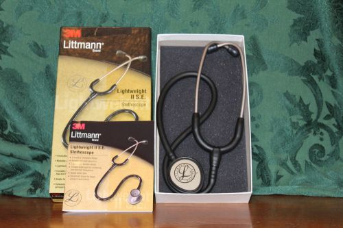 3m littmann lightweight ii s.e. stethoscope black tube  28&#034; 2450 new open box for sale