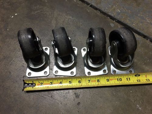 Set of 4 faultless ball bearing swivel plate caster wheel wheels 400-3 for sale
