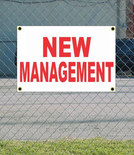 2x3 new management red &amp; white banner sign new discount size &amp; price free ship for sale