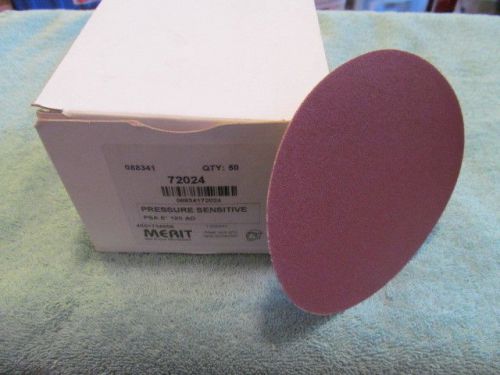 180 Grit 5&#034; Pressure Sensitive Abrasive Discs, NEW Box of 50 Merit 72024