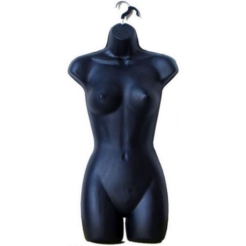 MN-505 3 pcs BLACK Female Heavy Duty Injection Mold Hanging Torso Form