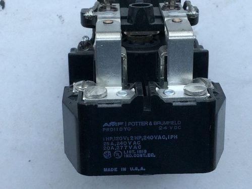 Tyco electronics/potter &amp; burmfield prd11dy0-24, power relay 24vdc 25a dpdt for sale