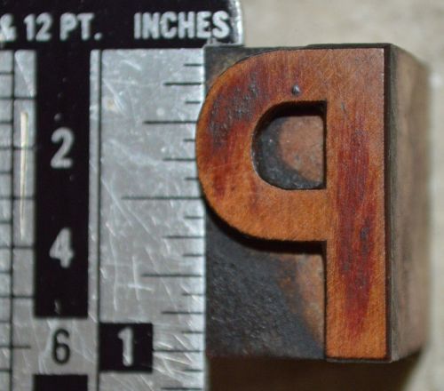 Vintage / Antique Letterpress Wood Printer&#039;s Type, &#034;P&#034;, 1&#034; tall, 6 line