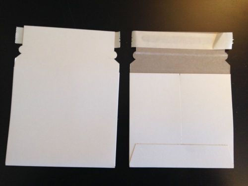 25 - 6&#034; x 6&#034; white cd/dvd photo stay flats cardboard envelope mailer mailers 6x6 for sale