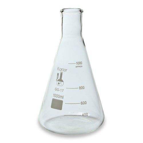 213G14 Karter Scientific 1000ml Narrow Mouth Erlenmeyer Flask (Pack of 6)