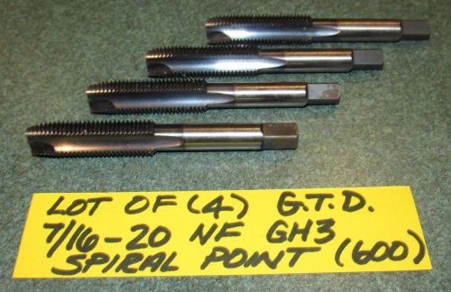 New old stock lot of (4) 7/16-20 nef gh3 spiral point plug taps - gtd (600) for sale