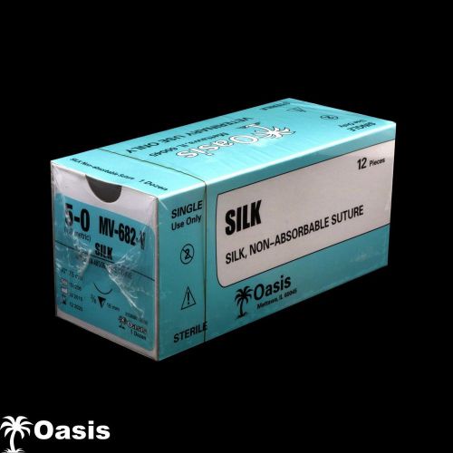 Veterinary Silk, Non Absorbable Suture, 5-0/NFS-2, Vet Use Only, Sold 12/box