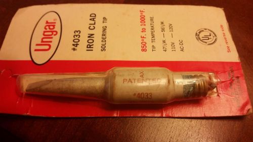 Ungar 4033 iron clad soldering iron tip new old stock 850-1000°f 47 1/2-56 watt for sale