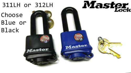 MASTER LOCK No 311LH 312LH Blue or Black Rubber Cover Weatherproof Padlock