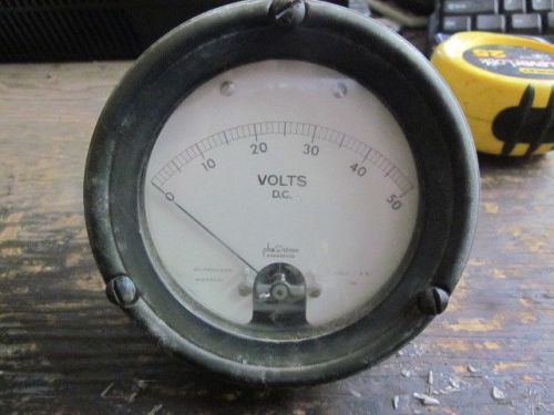 Phastron Model D-58 DC volt gauge 0-50 volts 4 1/2&#034;  vintage military equipment