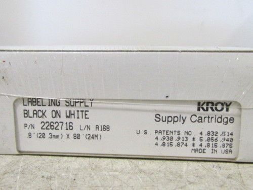 Kroy Supply Cartridge 2262716 Labeling Black on White