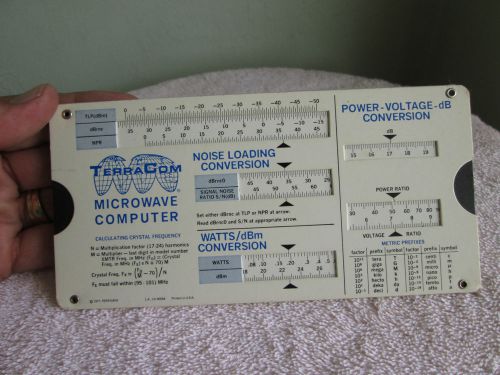 Terracom Vintage MicrowaveCalculator Paper Slide Rule Type- Power/Voltage Etc