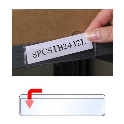 Adhesive 1&#034; x 4&#034; Shelf Tag Holders - 25-Pack - Open Long Side - SPCSTB2432L-25