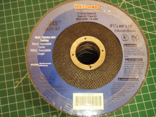 Lot of 100: 4-1/2&#034; Cut-Off Wheel, .045&#034; Thick, 7/8&#034; Arbor, For SS   !S1! RegA