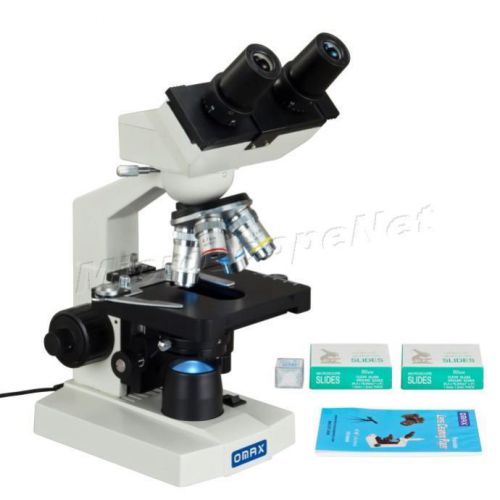 Lab biological microscope w mechanical stage 40x-2000x+slides+covers+lens paper for sale