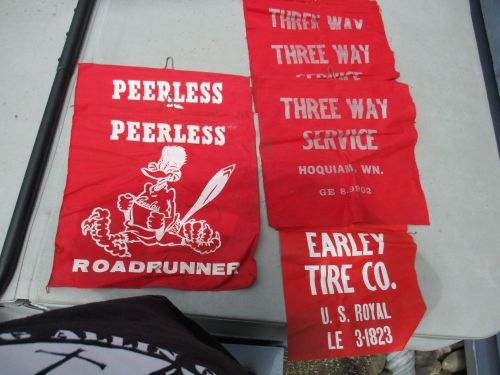 VINTAGE PEERLESS ROADRUNNER,EARLLY TIRE CO,3 WAY SERVICE LOG LOAD LOGGING FLAG