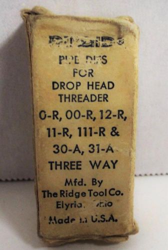 Rigid Universal 1/2&#034; Pipe Dies Drop Head Threader Vintage in Original Package