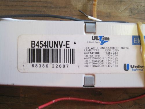 Triad b454iunv-e (4) f54t5ho instant start electronic ballast 120/277 1.95/.83a for sale