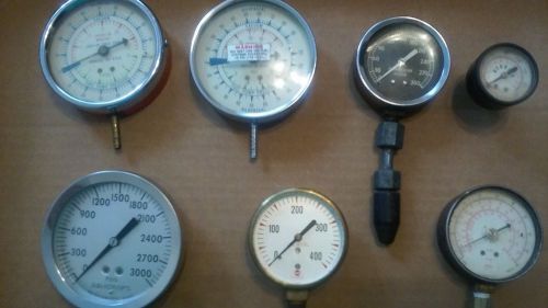 Lot of 7 STEAMPUNK Regulator Gauges Ashcroft,U.S. GAUGE,Monnier, Projects