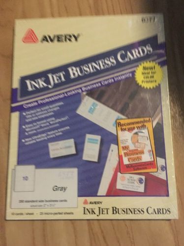 AVERY BUSINESS CARDS INK JET 8377 250 STANDARD 2 x 3 1/2 GRAY CLEAR ADDRESS NEW