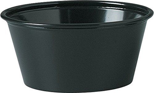 Sold Individually Solo Plastic 3.25 oz Black Portion Container for Food,
