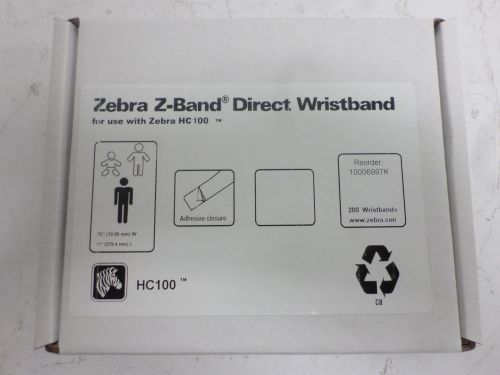 Zebra Z-Band UltraSoft Wristband Cartridge Kit HC100 (10006997K) White - NEW