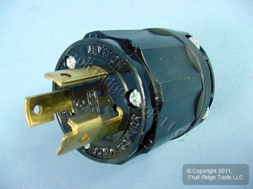 Leviton all black l5-30 locking plug twist turn lock nema l5-30p 30a 125v 2611-b for sale