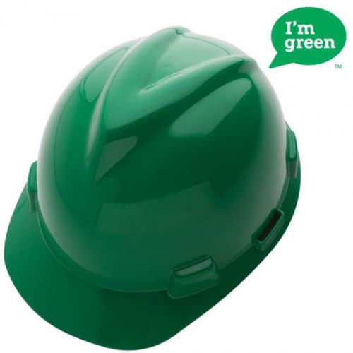 Environmentally green msa v-gard© cap style hard hat - green color for sale