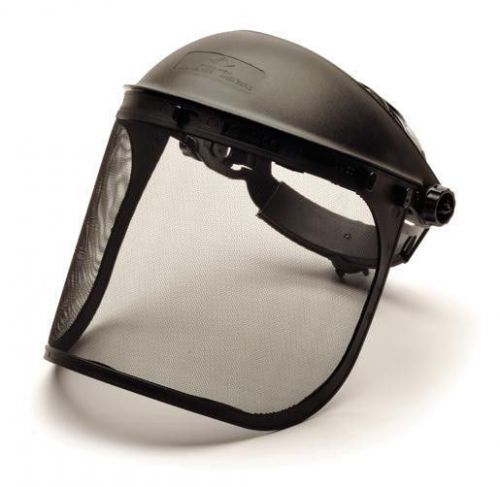 Pyramex Black Steel Mesh Faceshield Safety 8&#034; x 15.5&#034; Protect Shield ANSI S1060