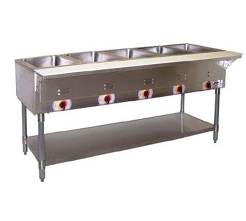 Apw wyott sst-5 champion hot well steam table 5 well sealed well stationary for sale