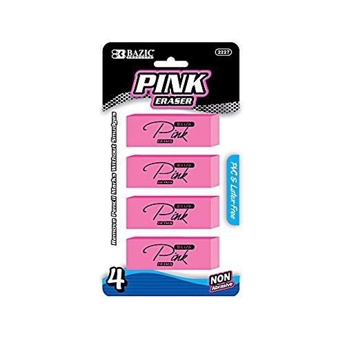 Bazic BAZIC Pink Bevel Eraser (4/Pack)