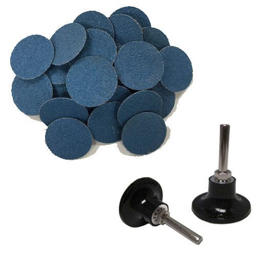 100- 2&#034; roloc zirconia quick change sanding disc 60 grit and mandrel disc holder for sale