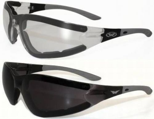 Set of 2 Ruthless Airsoft Safety Glasses Sunglasses Clear and Smoked Lenses with