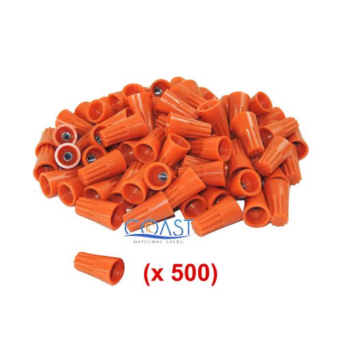 5x Straight Barrel Orange Twist-on Wire Connector 22-14 AWG UL Listed - 500 PCS